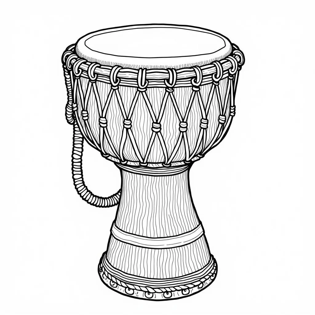 African Talking Drum Coloring Page