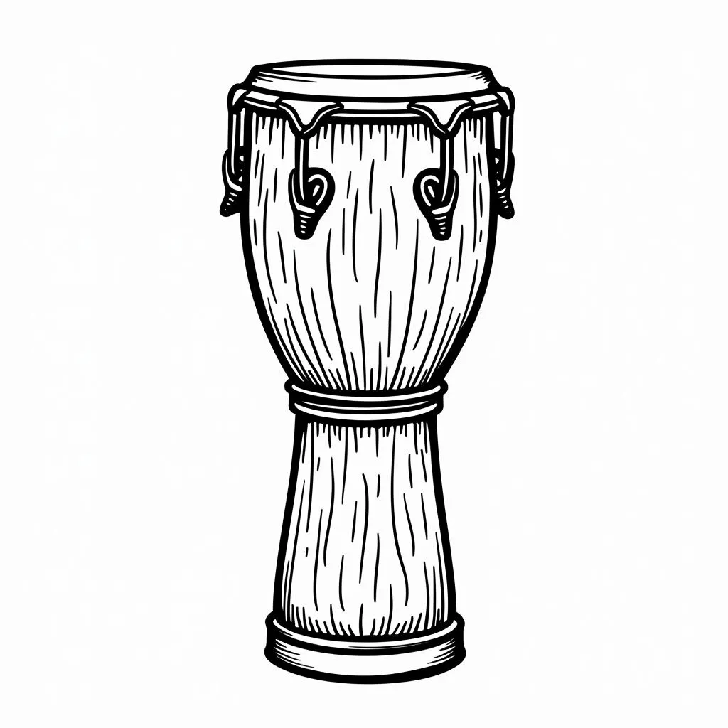 African Conga Drum Coloring Page