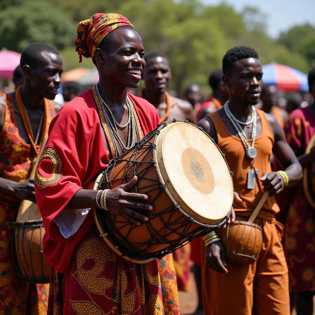 African Drum Dicebaby in Traditional Ceremony