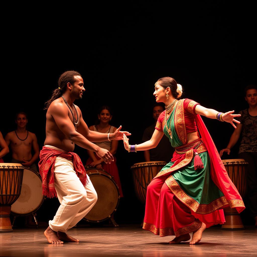 African drumming and Indian dance