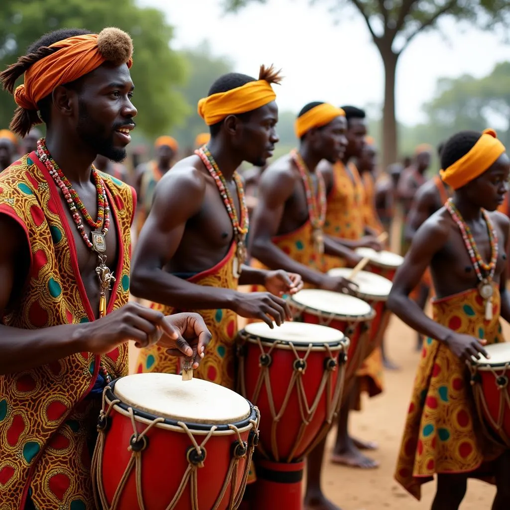 Energetic Performance of African Drummers and Dancers