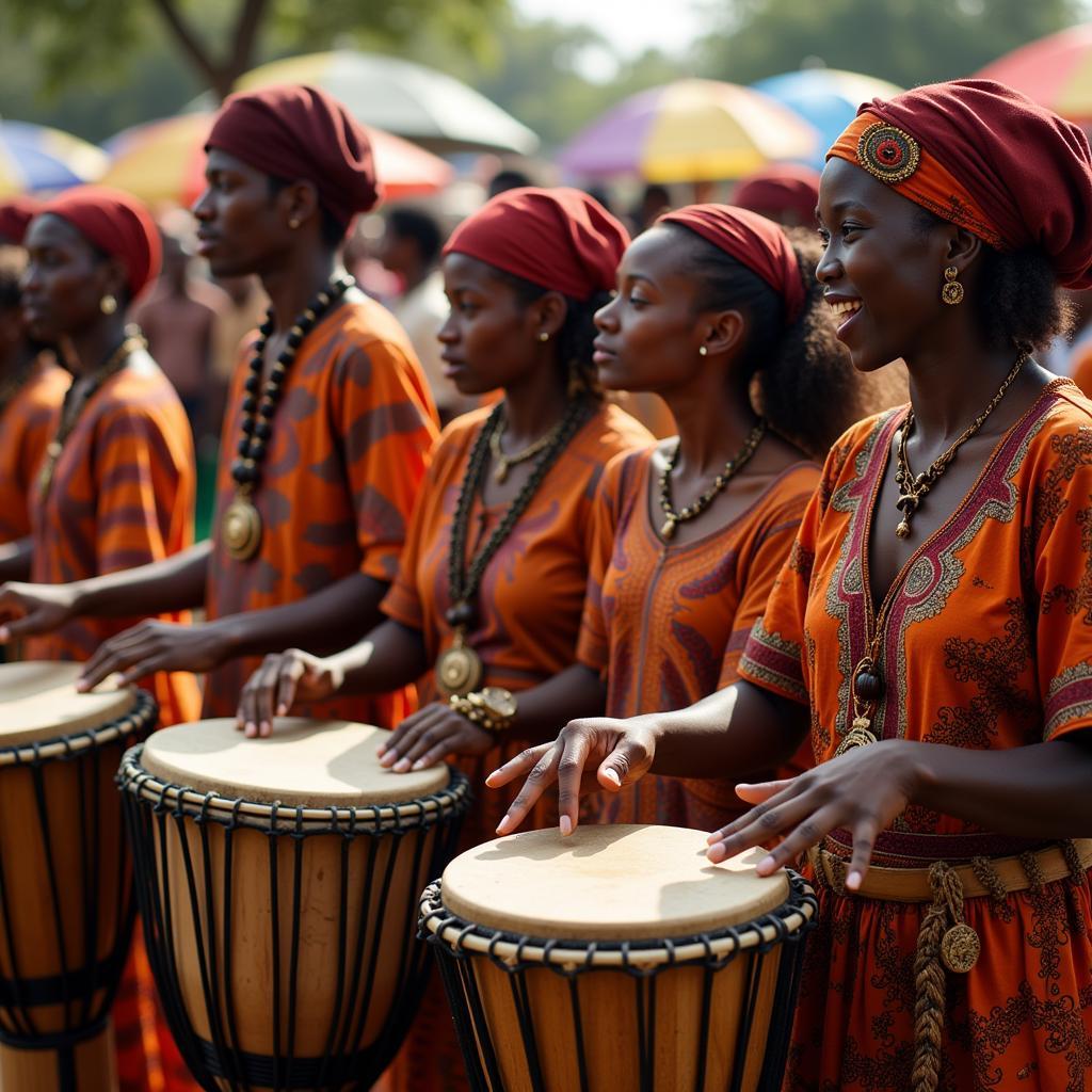 African Drummers in Celebration of Music