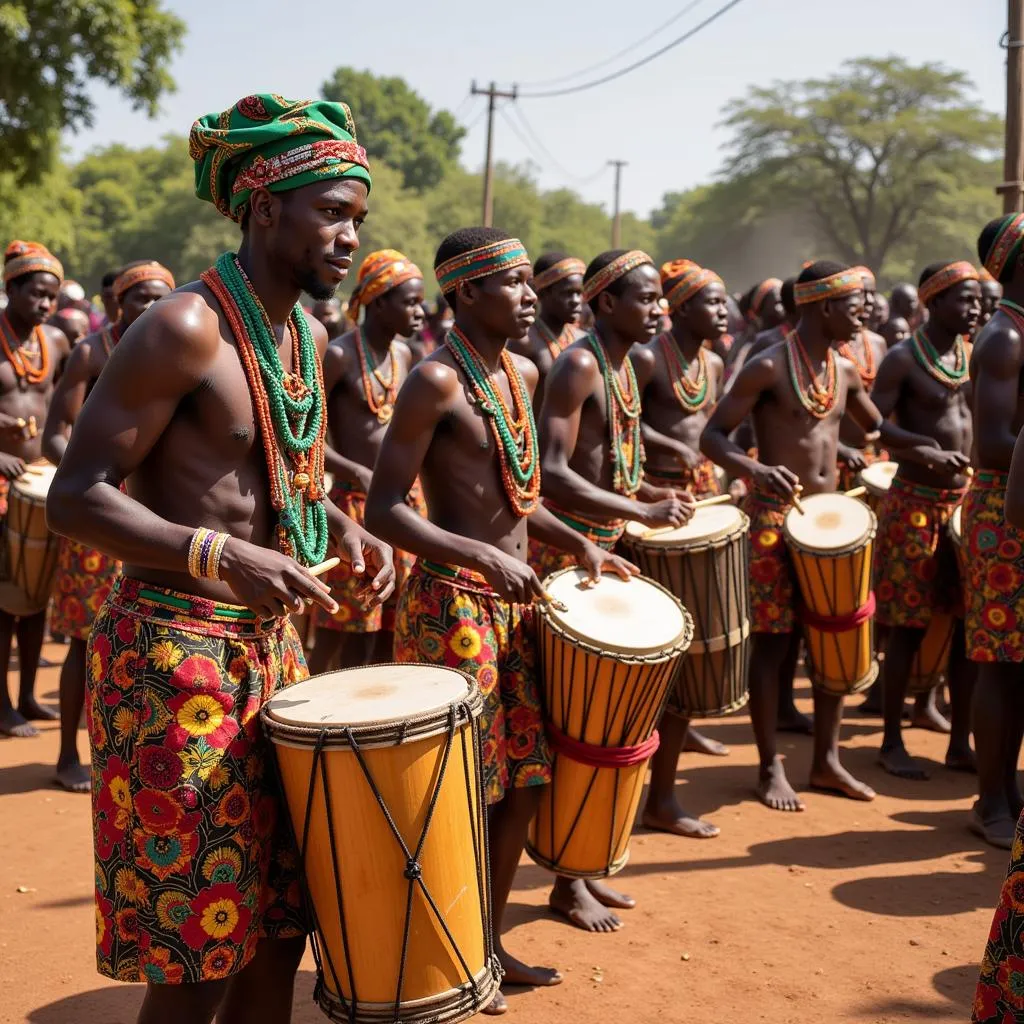 African drumming ceremony