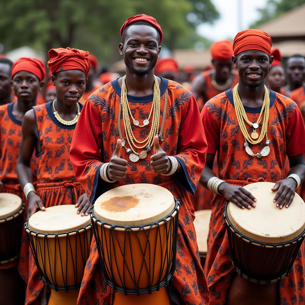 Traditional African drumming ceremony