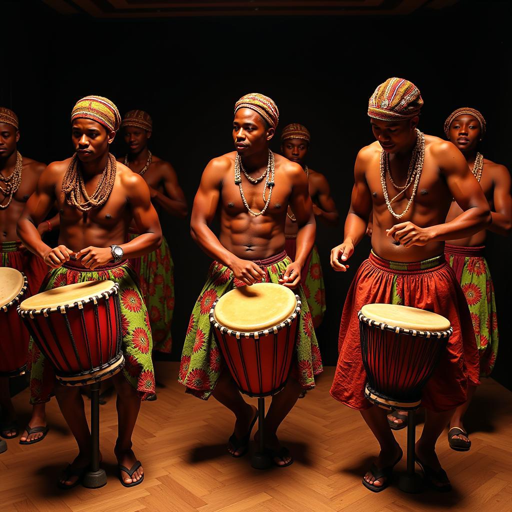 Traditional African drumming ceremony