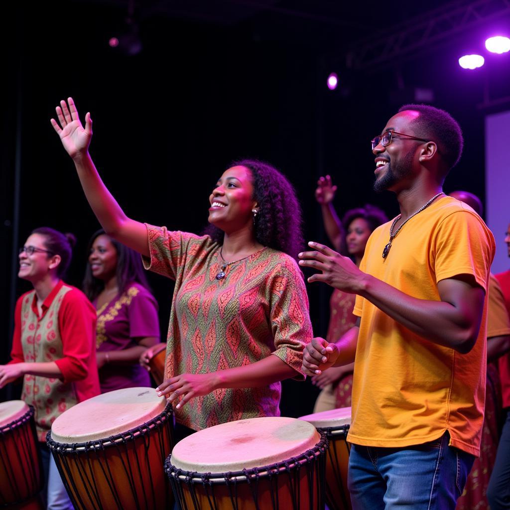 Vibrant performance of African drum collective