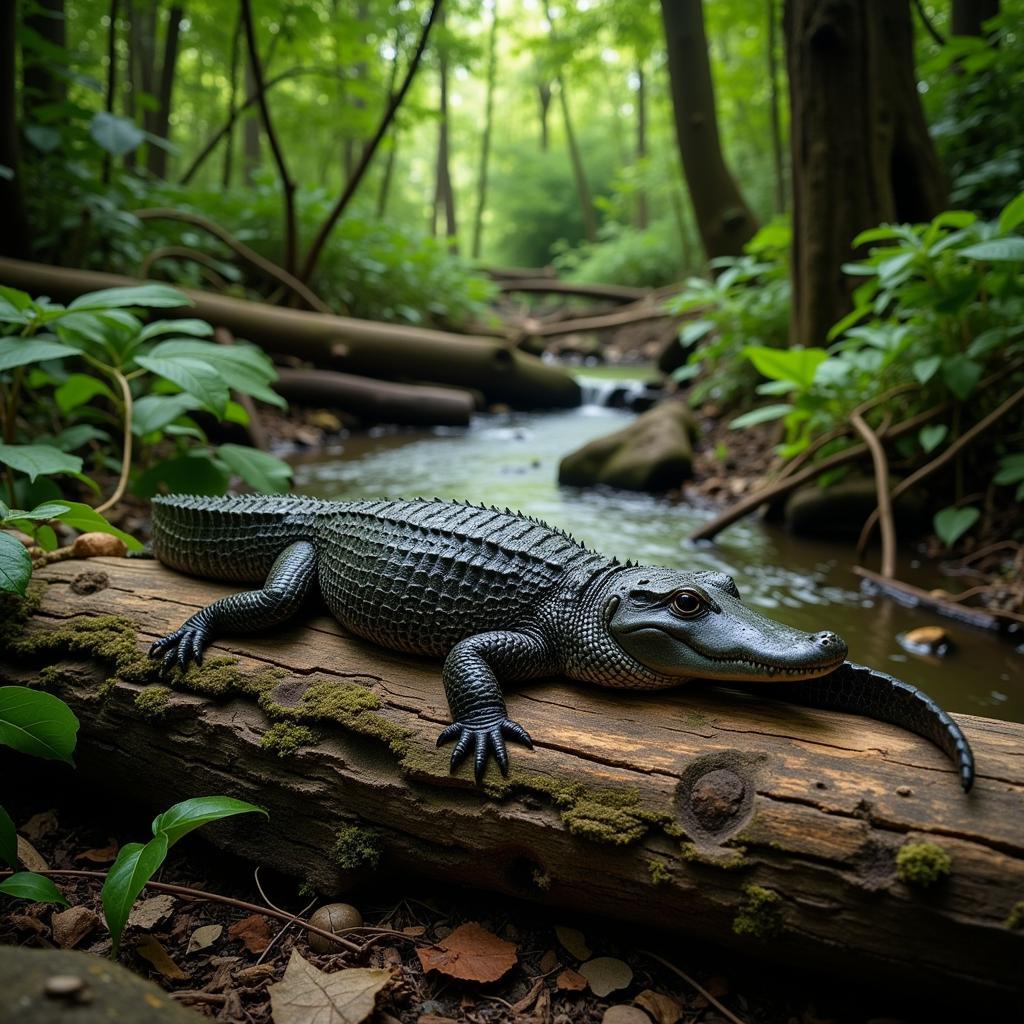 African Dwarf Crocodile in its Natural Habitat