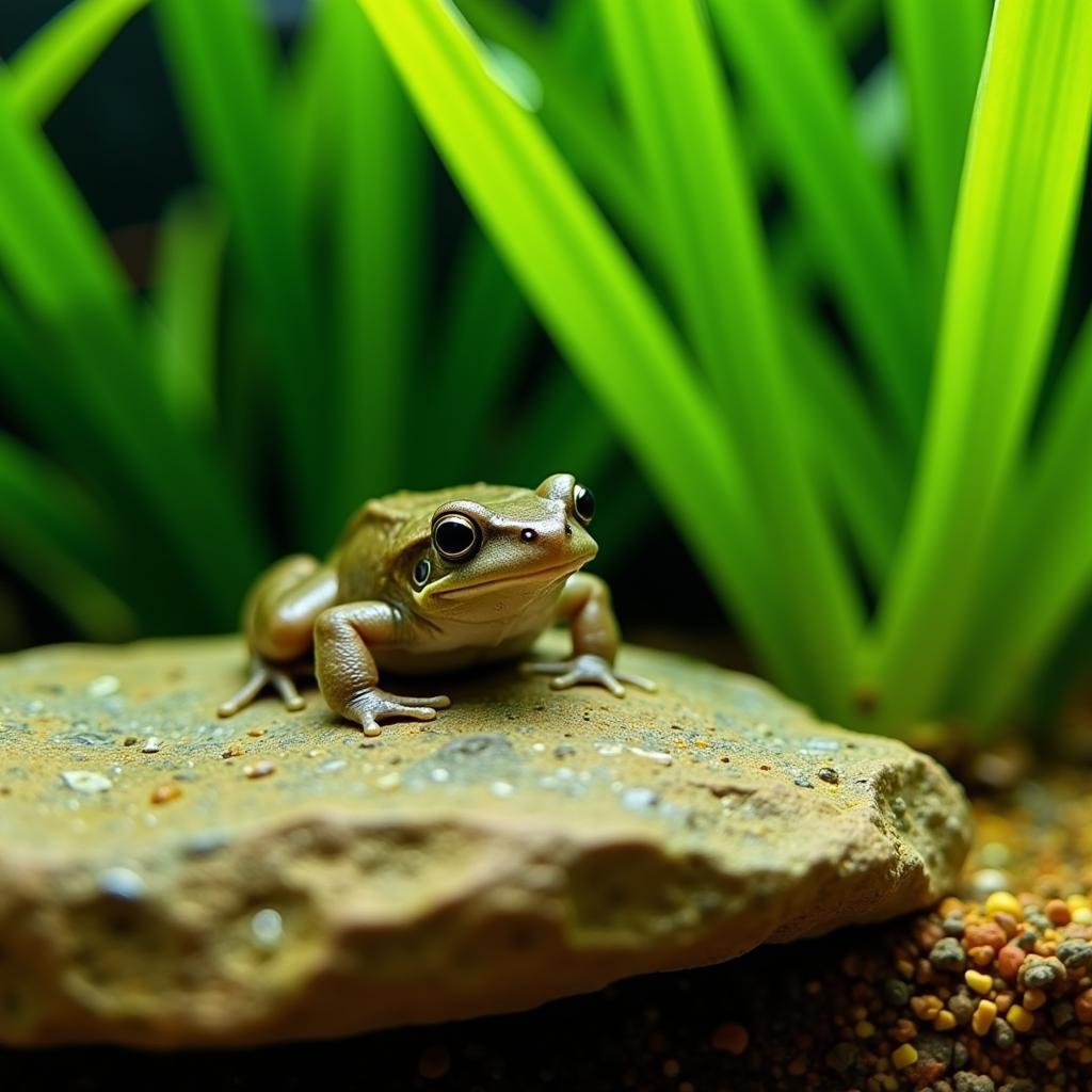 African Dwarf Frog in a Well-Maintained Aquarium