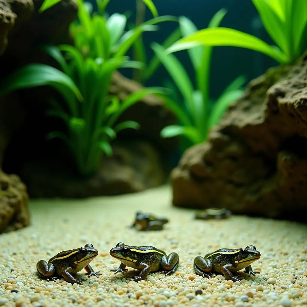 African Dwarf Frogs in a Planted Aquarium