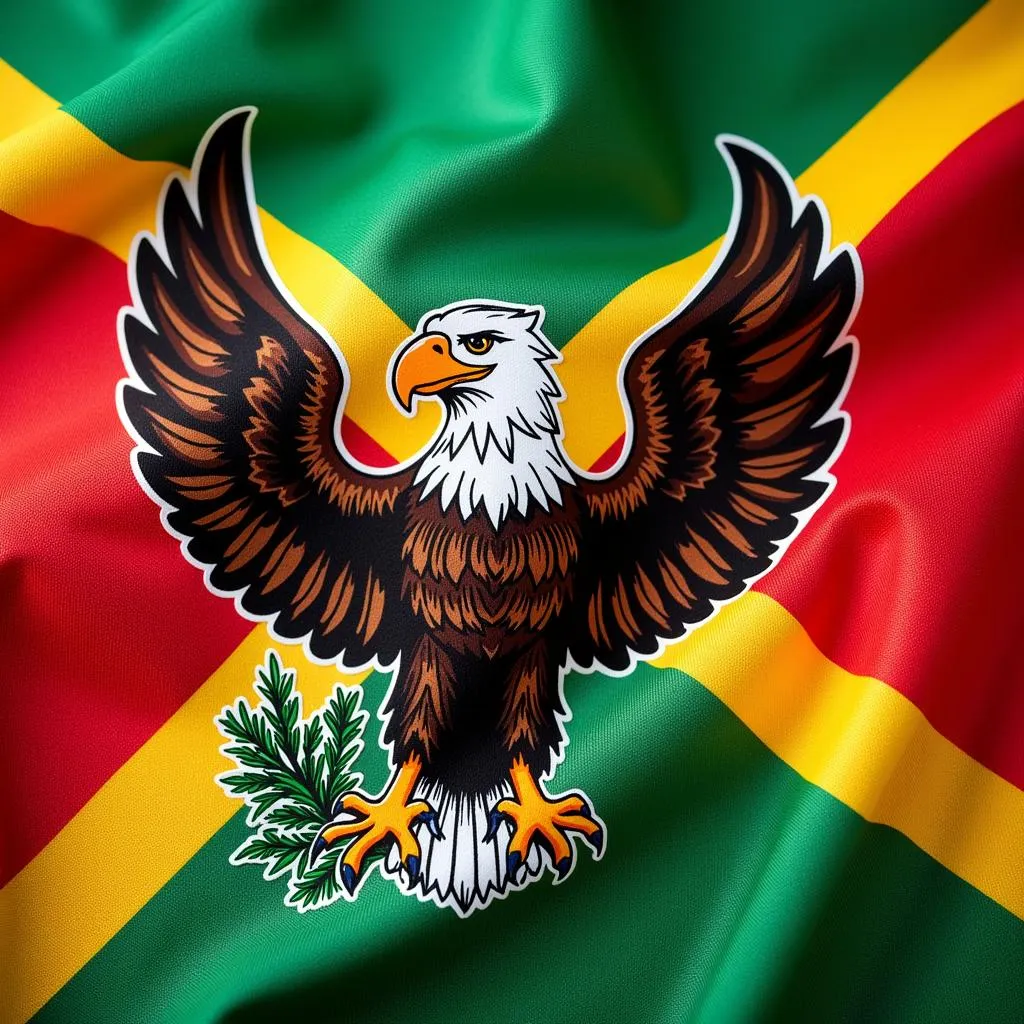 African Eagle Featured Prominently on a Flag