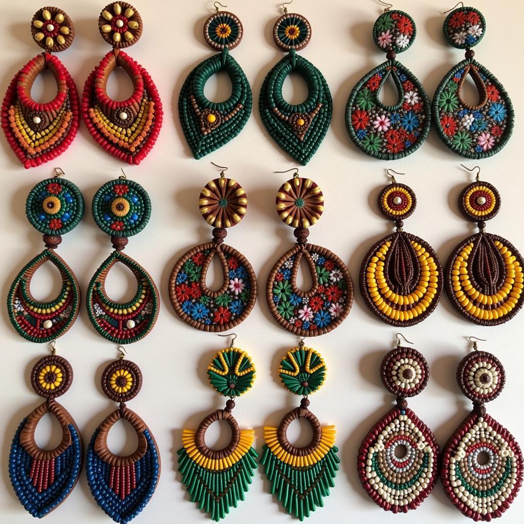 African Earrings Display