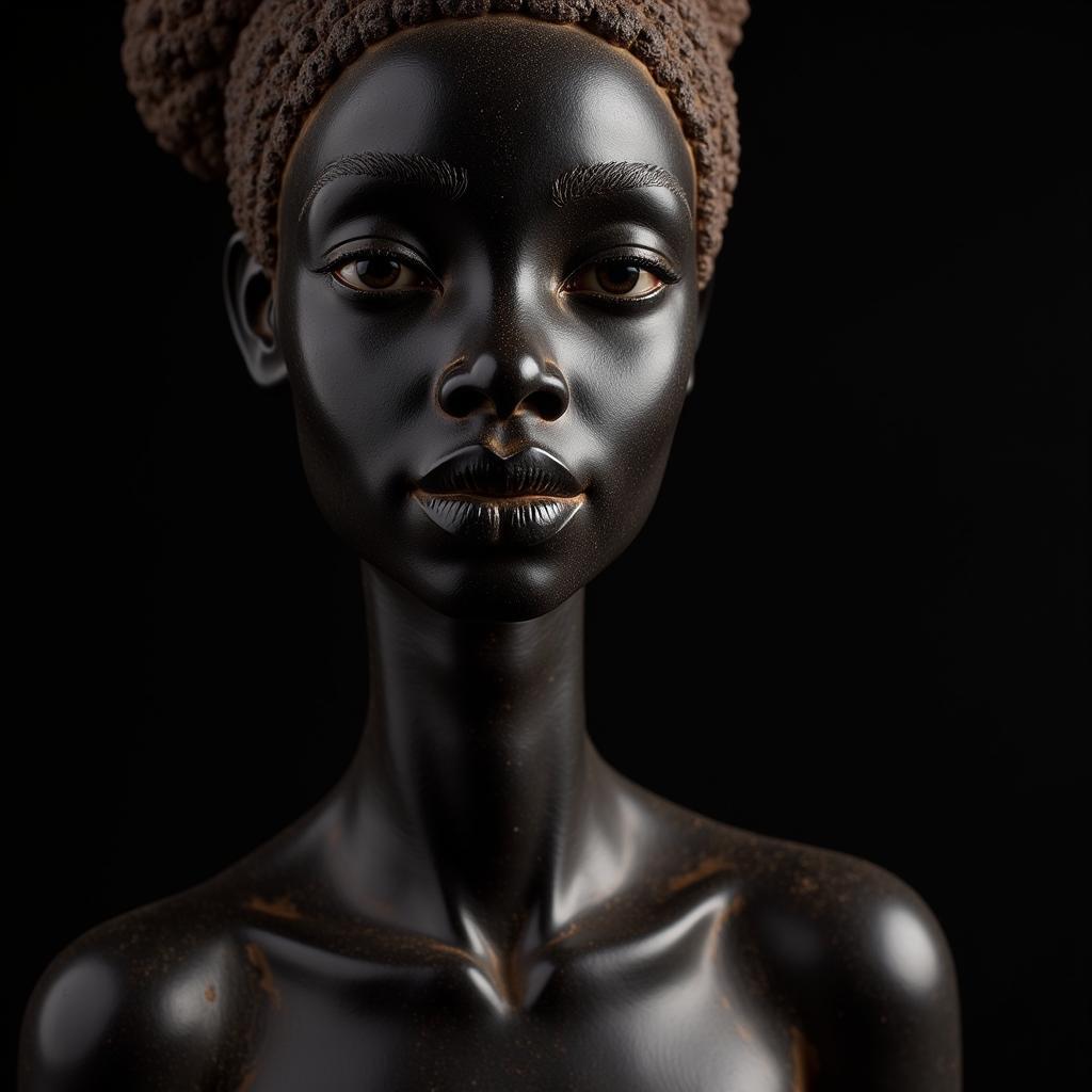 African Ebony Sculpture of a Woman