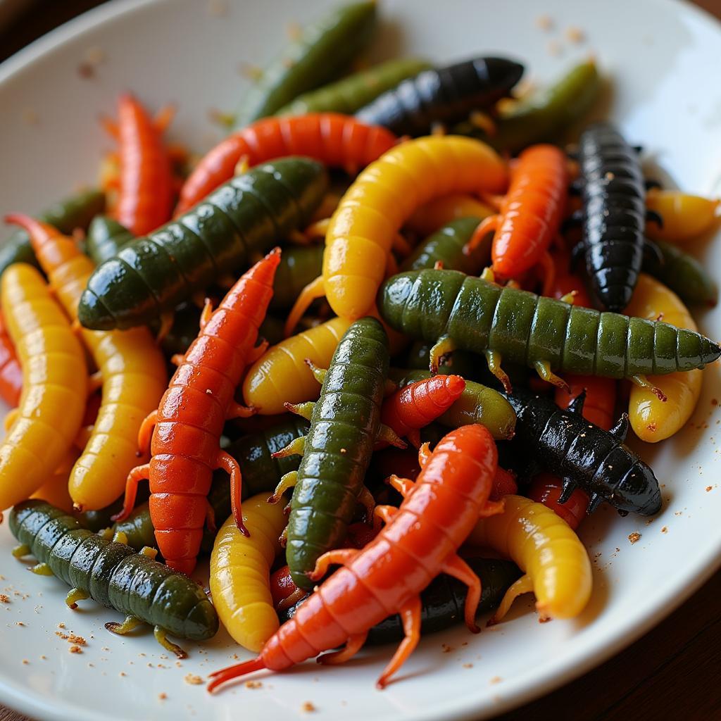 Different types of edible larvae consumed in Africa