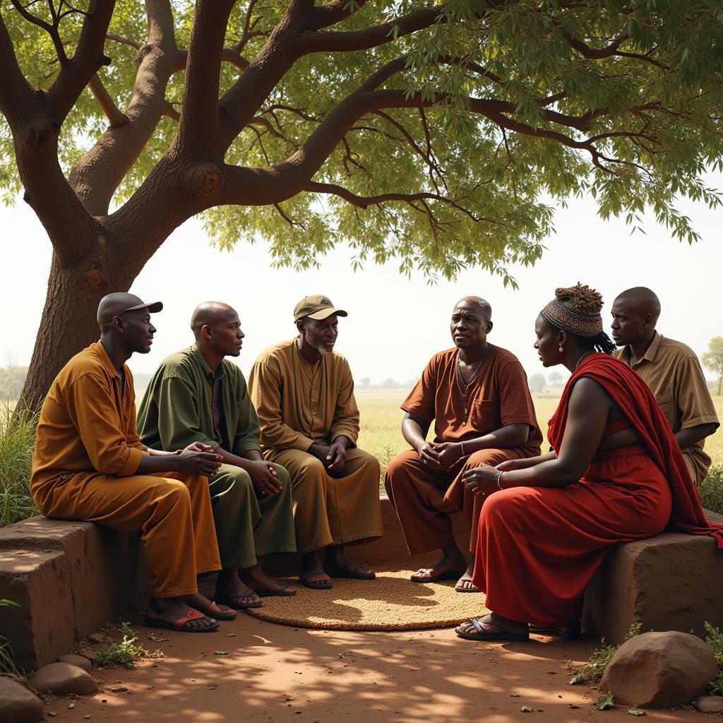 Village Elders Engaging in Conflict Resolution