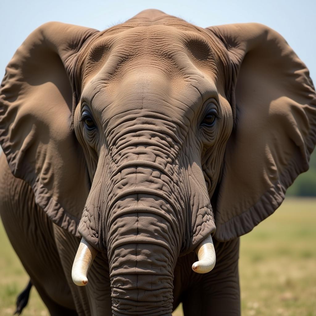 African Elephant Close Up Trunk