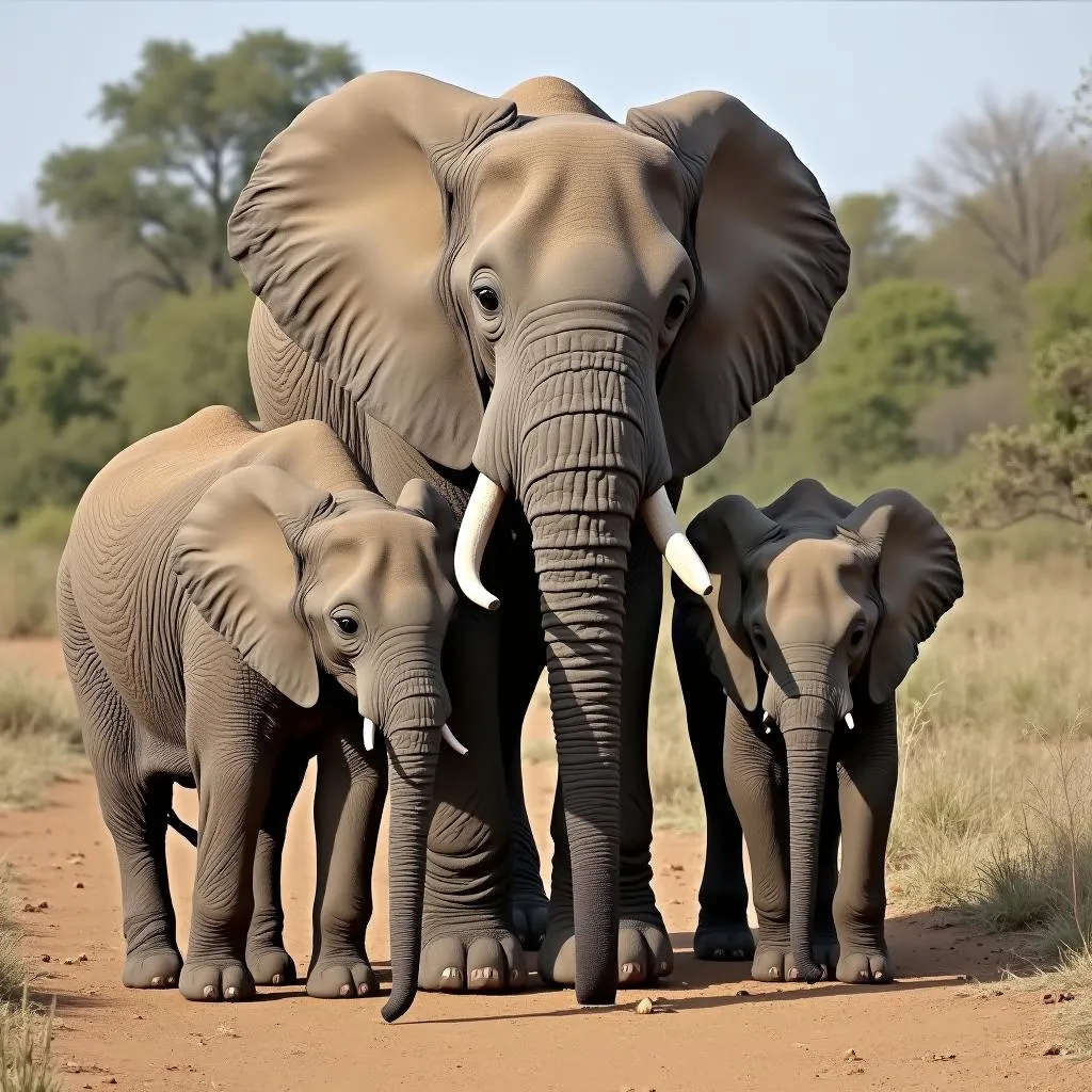 African elephant family