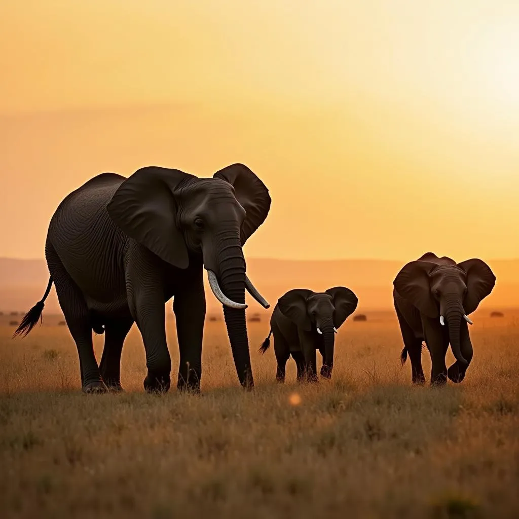 African Elephant Family