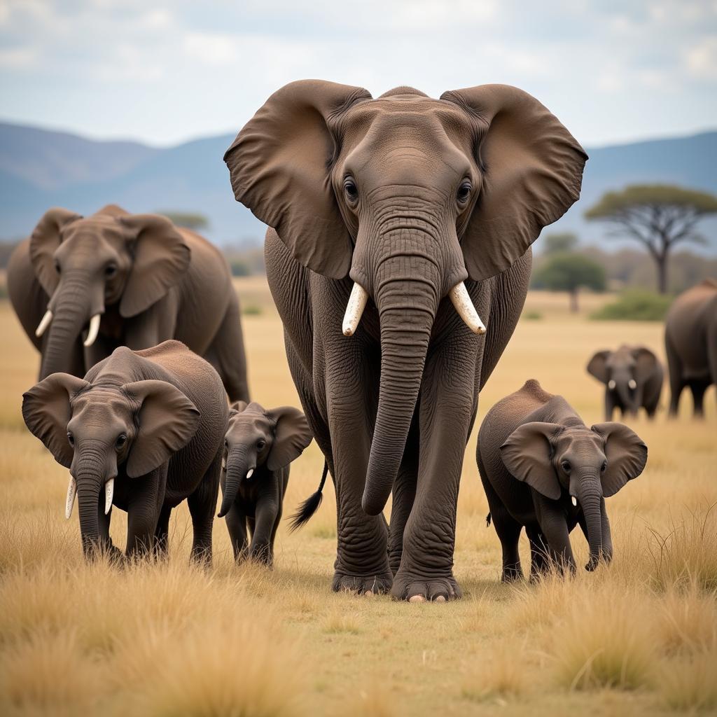 African Elephant Family