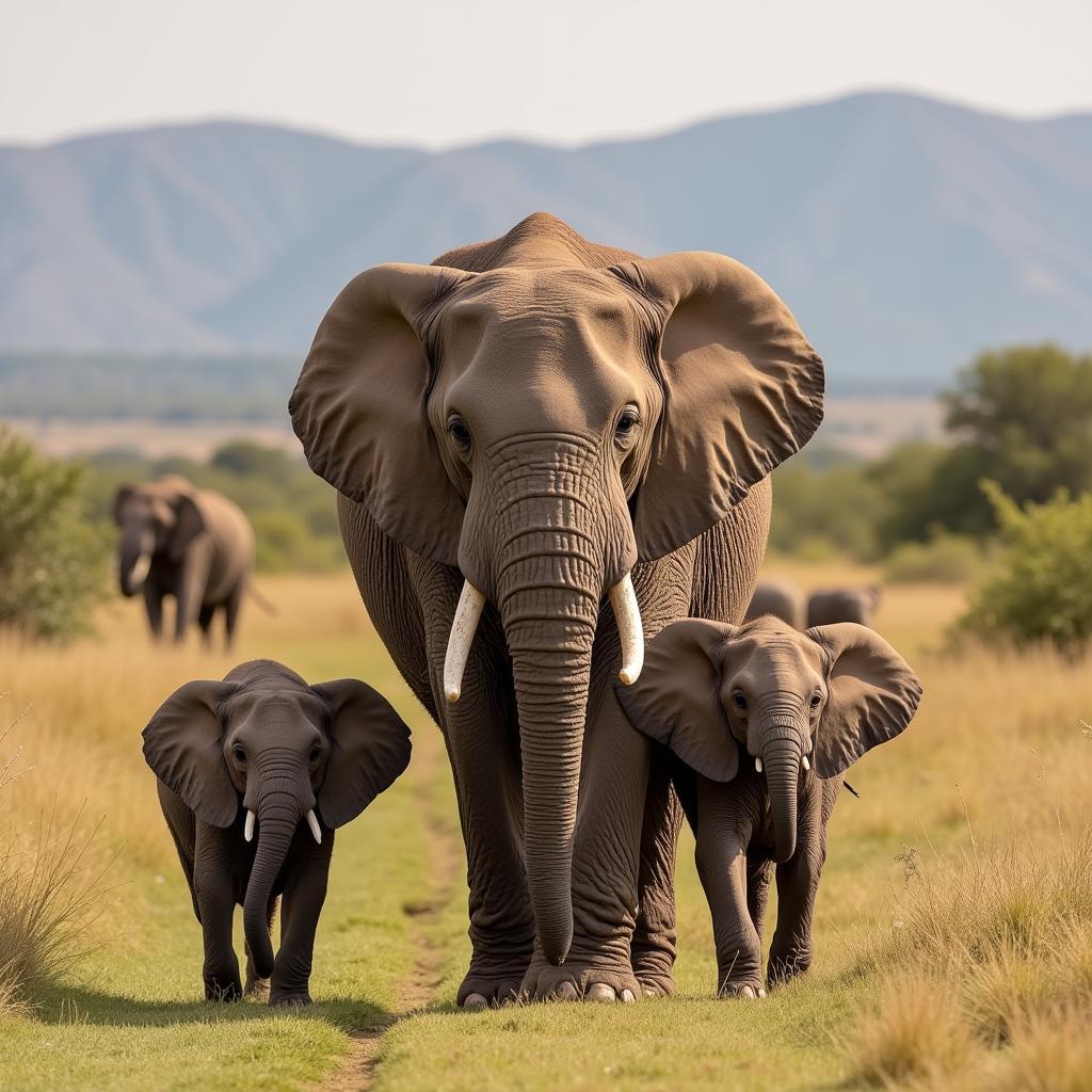 African Elephant Family Unit