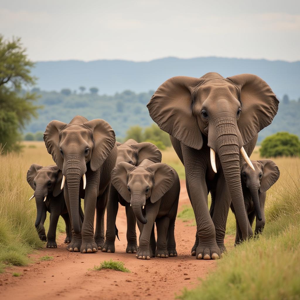 African Elephant Family Unit