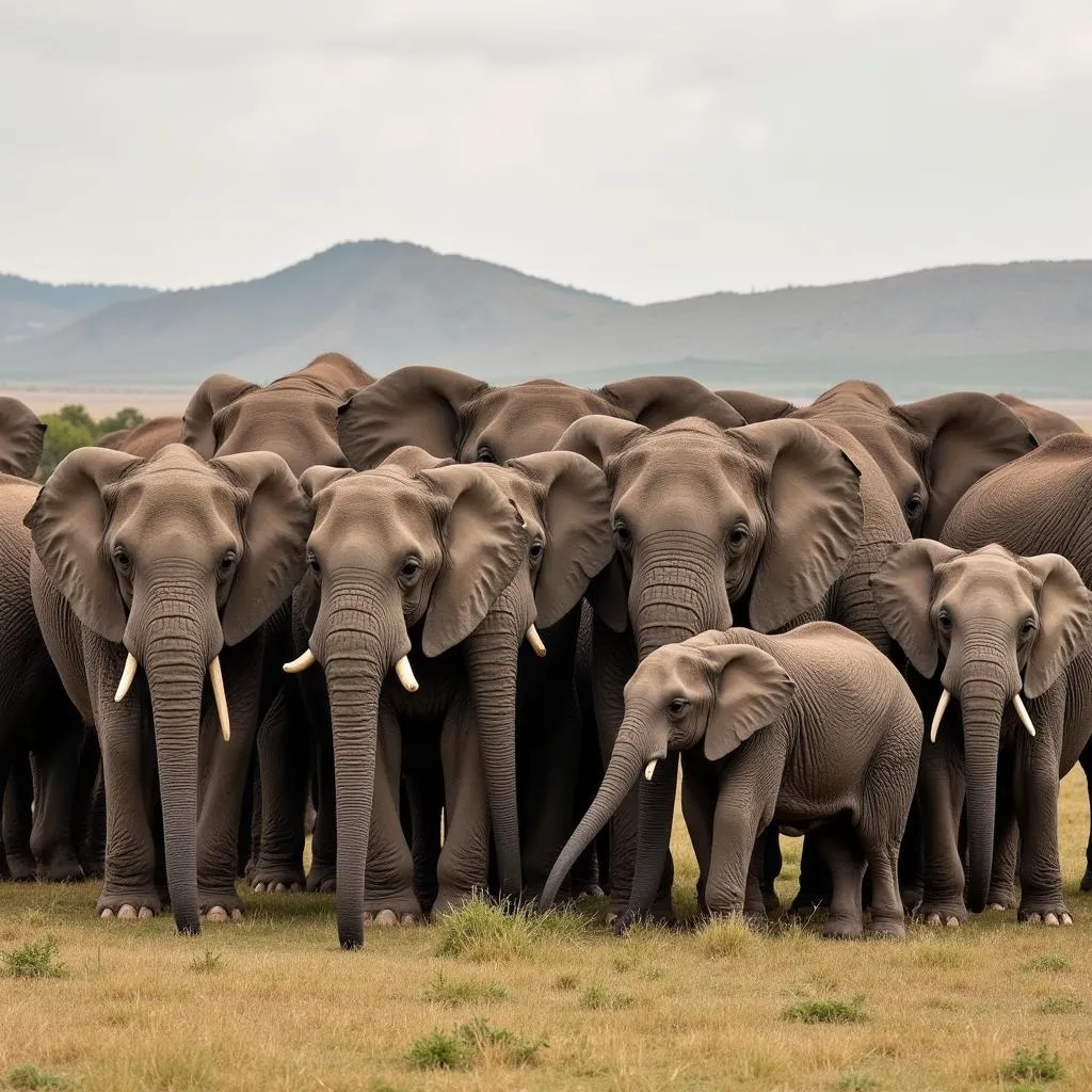 African Elephant Herd