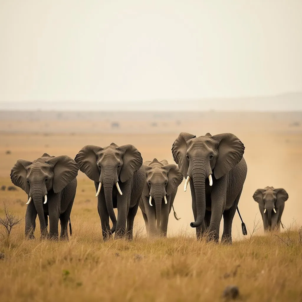 African Elephant Herd