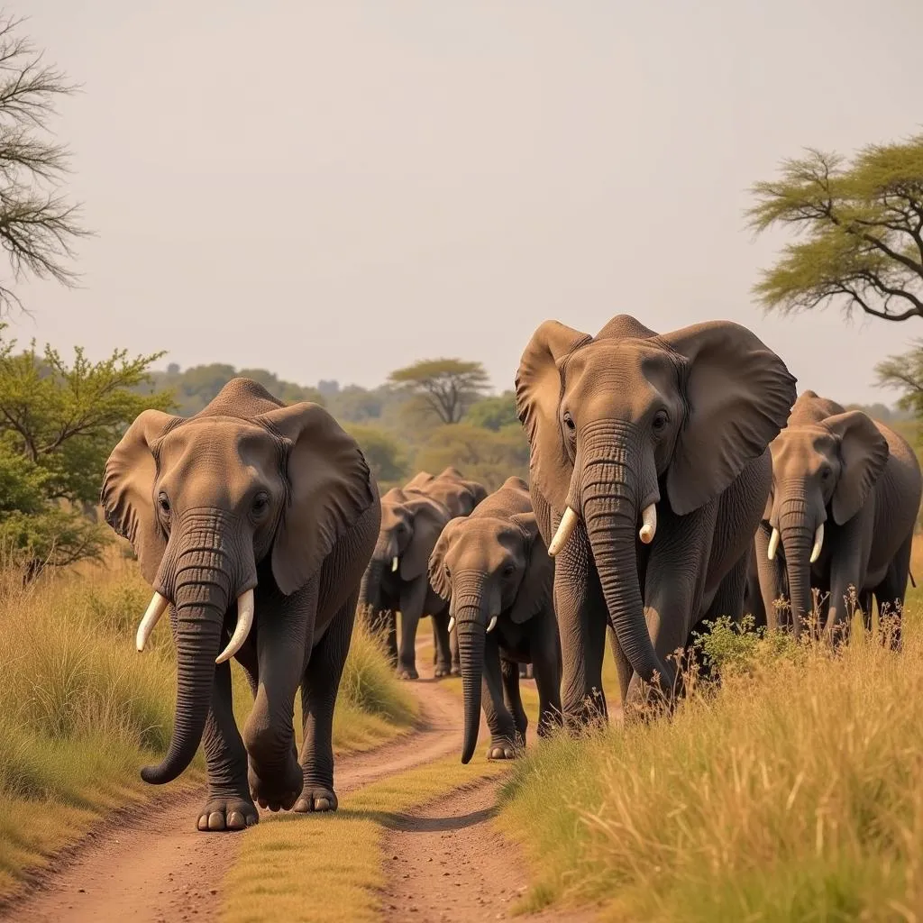 African Elephant Herd