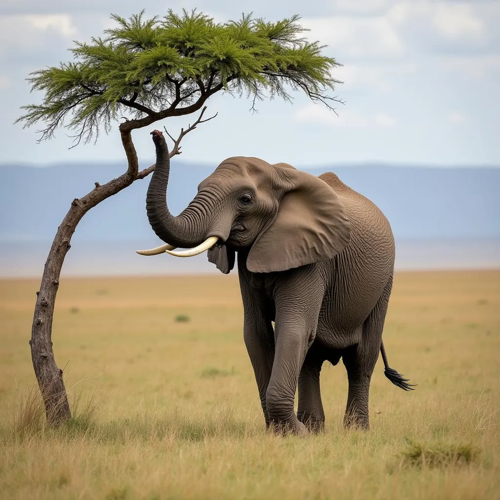 African elephant in the savanna