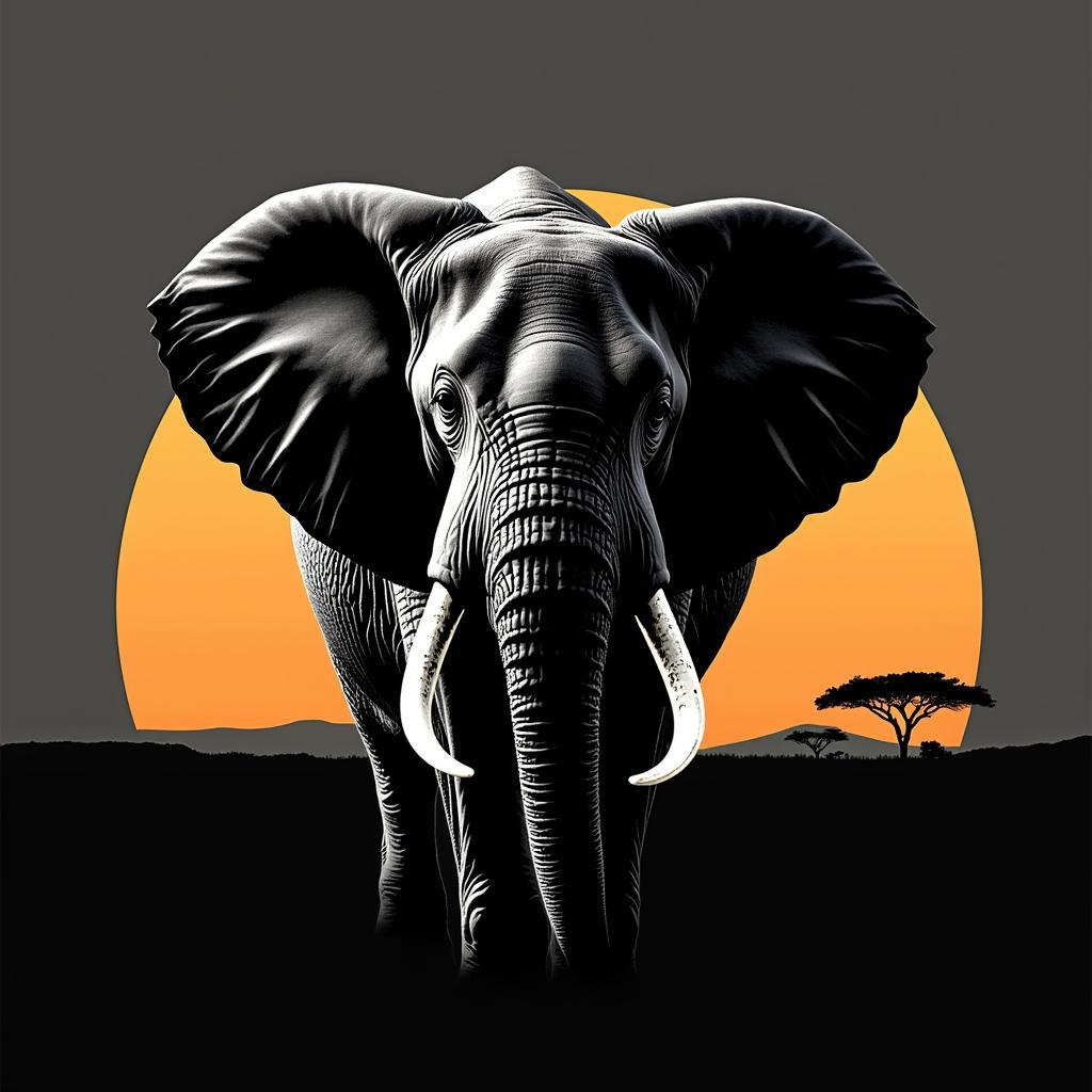 African Elephant Logo Symbolizing Conservation