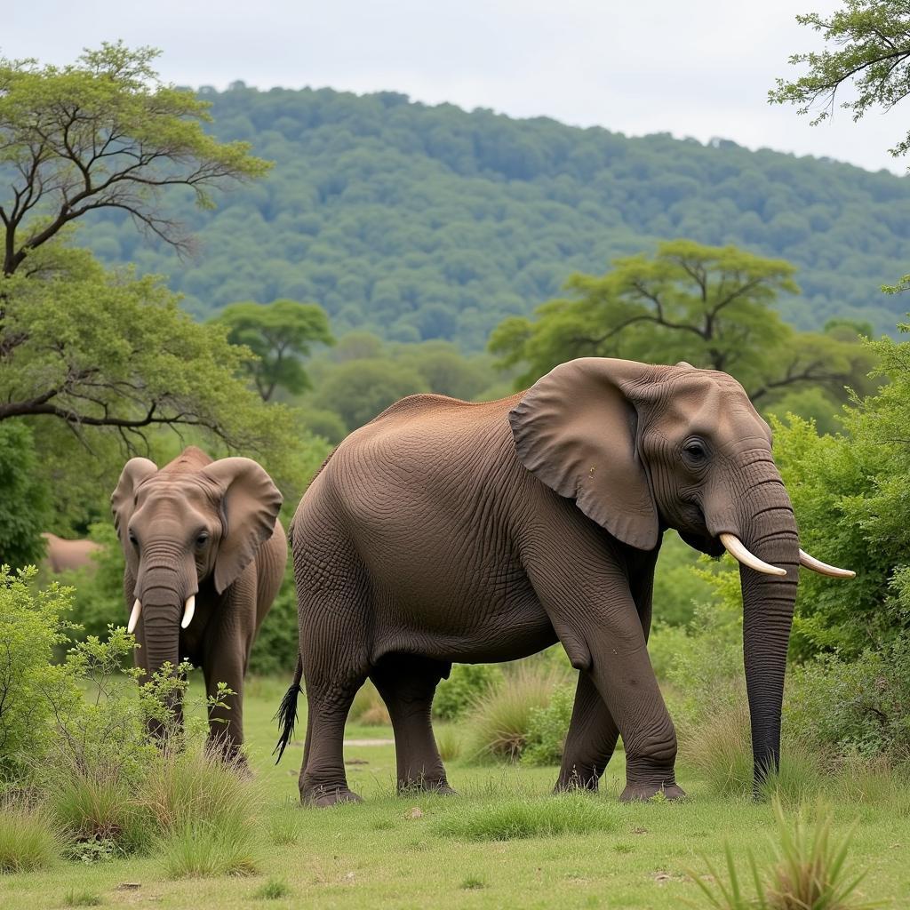 African Elephant in Protected Area