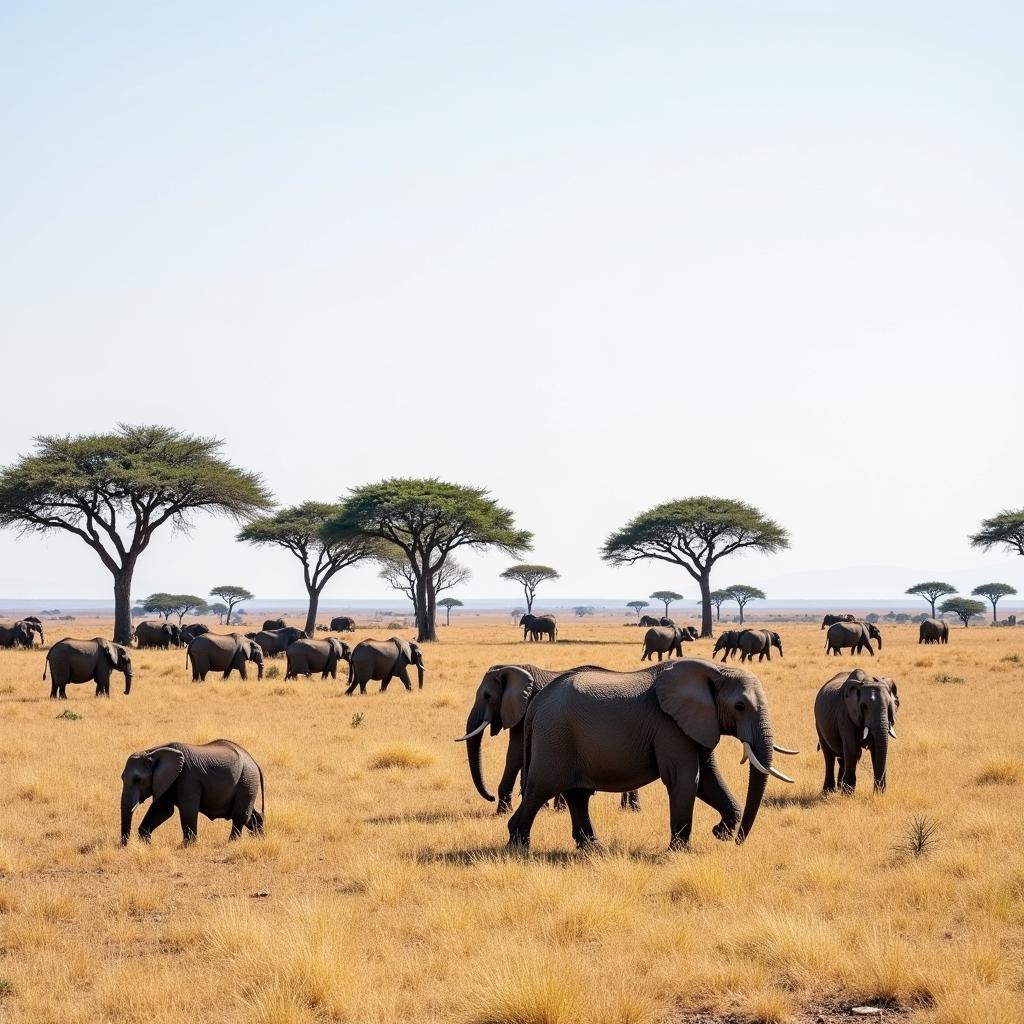 African Elephant in Savanna Habitat