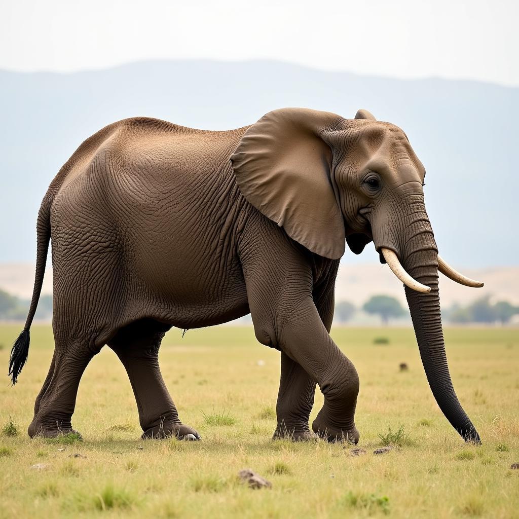 African Elephant Side Profile