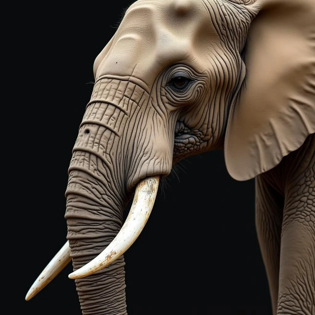 Close-up of an African elephant's trunk