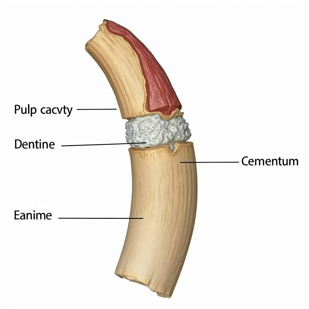 Close-up view of an African elephant tusk