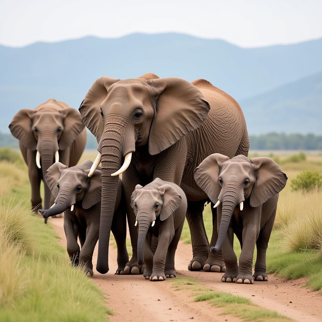 African Elephant Family