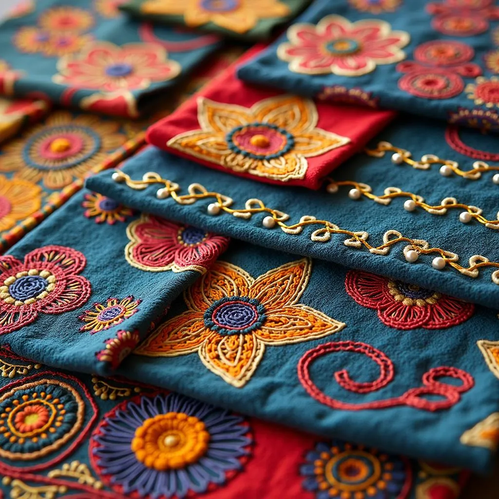 African embroidery border cotton designs showcasing intricate patterns and vibrant colors