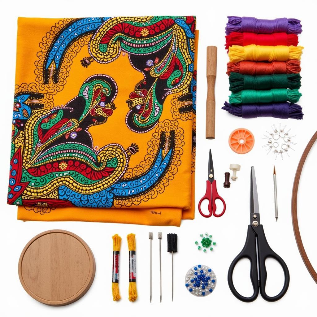 African Embroidery Kit Contents