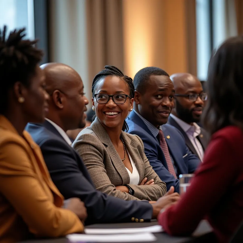 African Entrepreneurs Discussing Business at the AfDB Conference