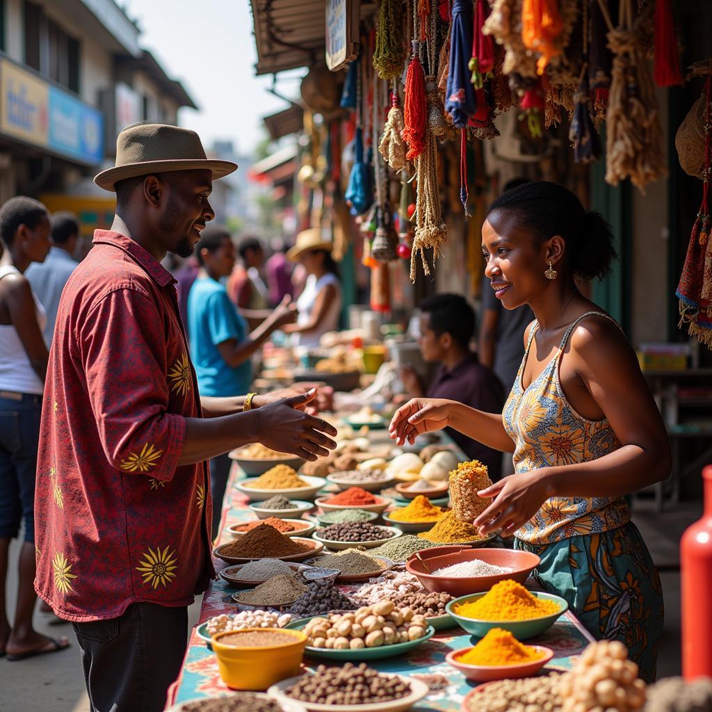 African Entrepreneurs at a Pattaya Market