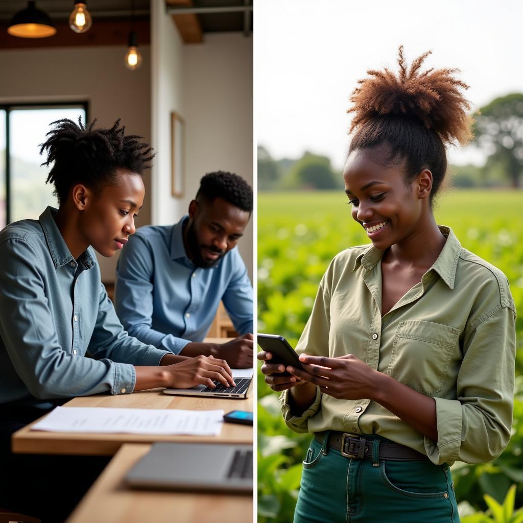 African entrepreneurs working in technology and agriculture