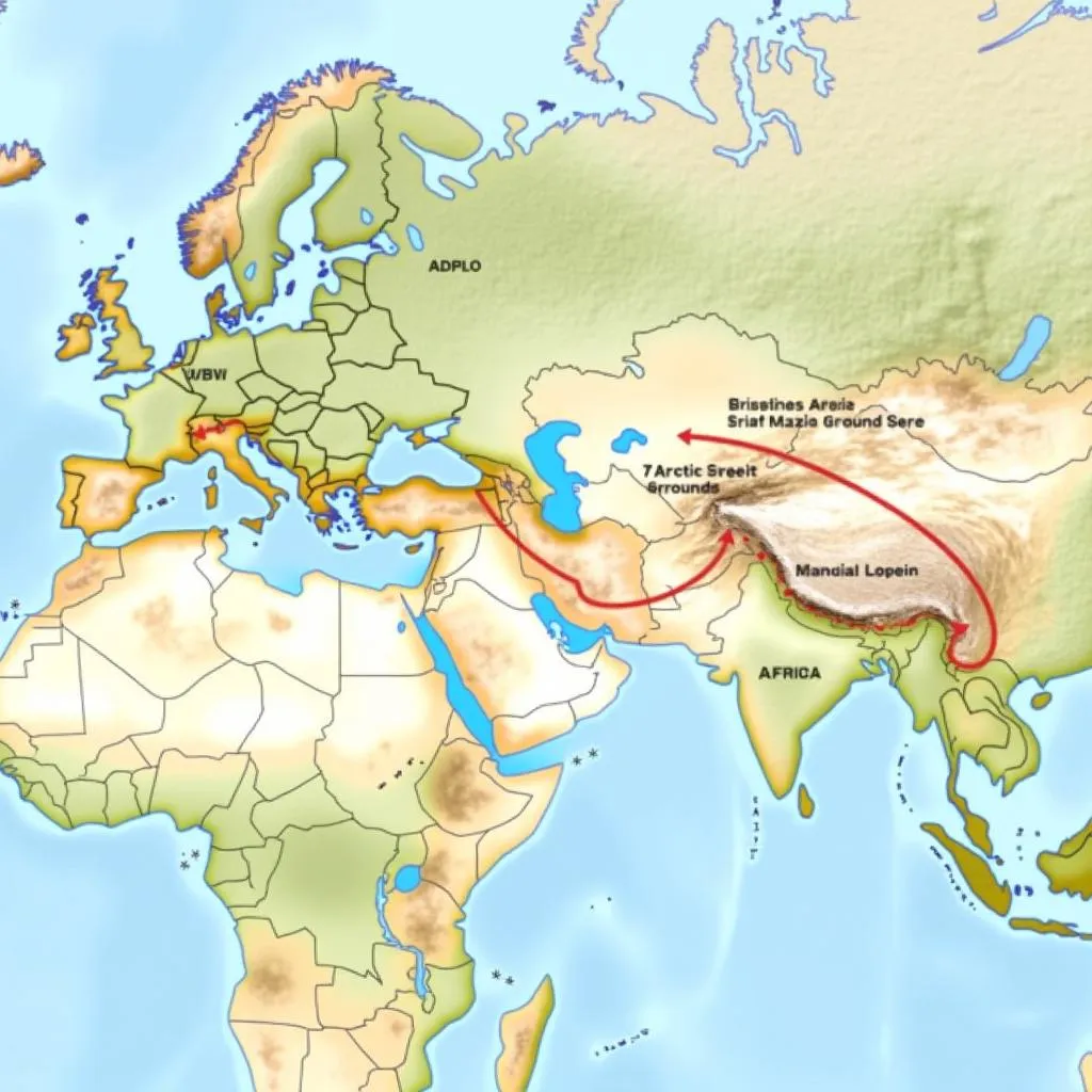 Map of the African Eurasian Flyway