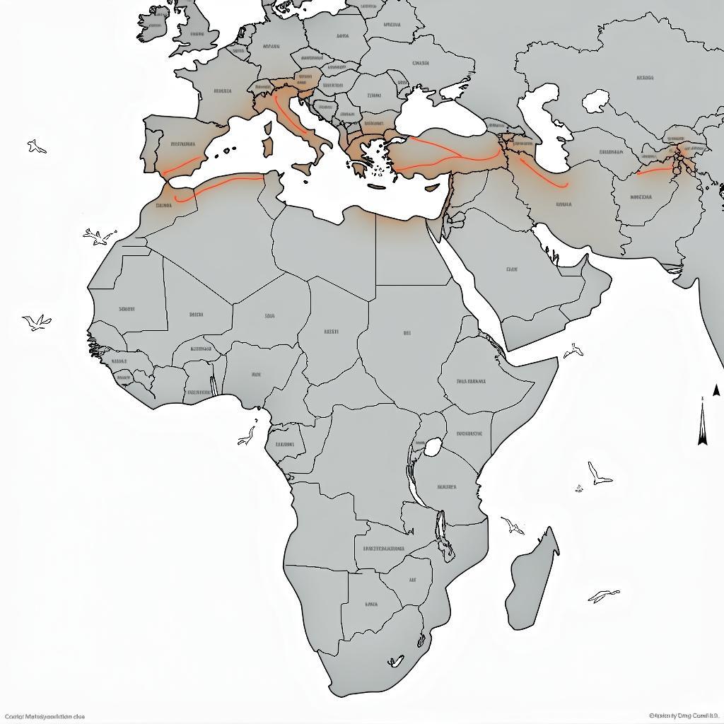 Map of the African Eurasian Flyway