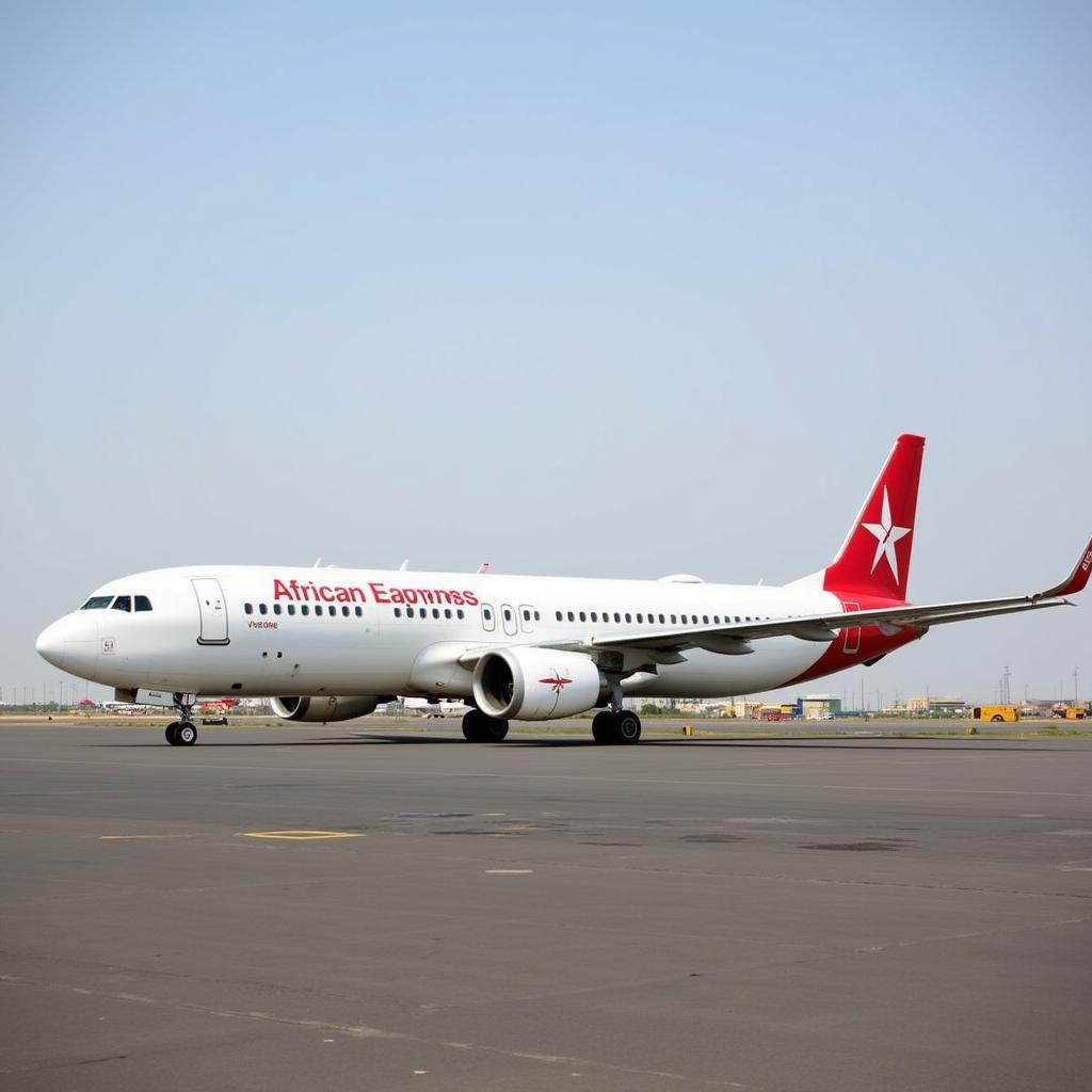 African Express Airways Aircraft at Aden Adde International Airport in Mogadishu