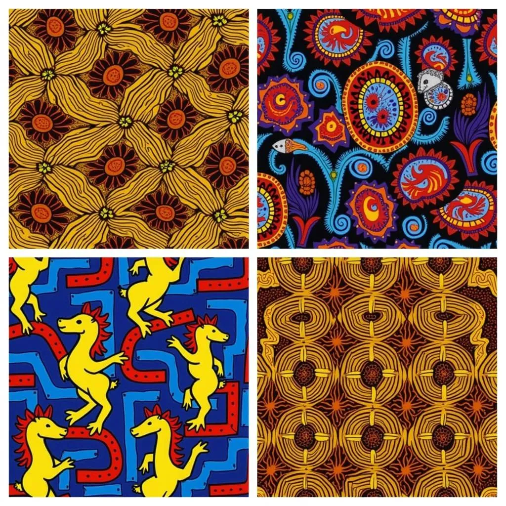 Variety of African fabrics