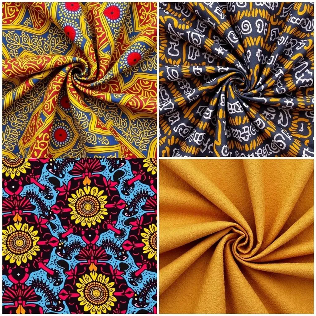 Variety of African fabrics