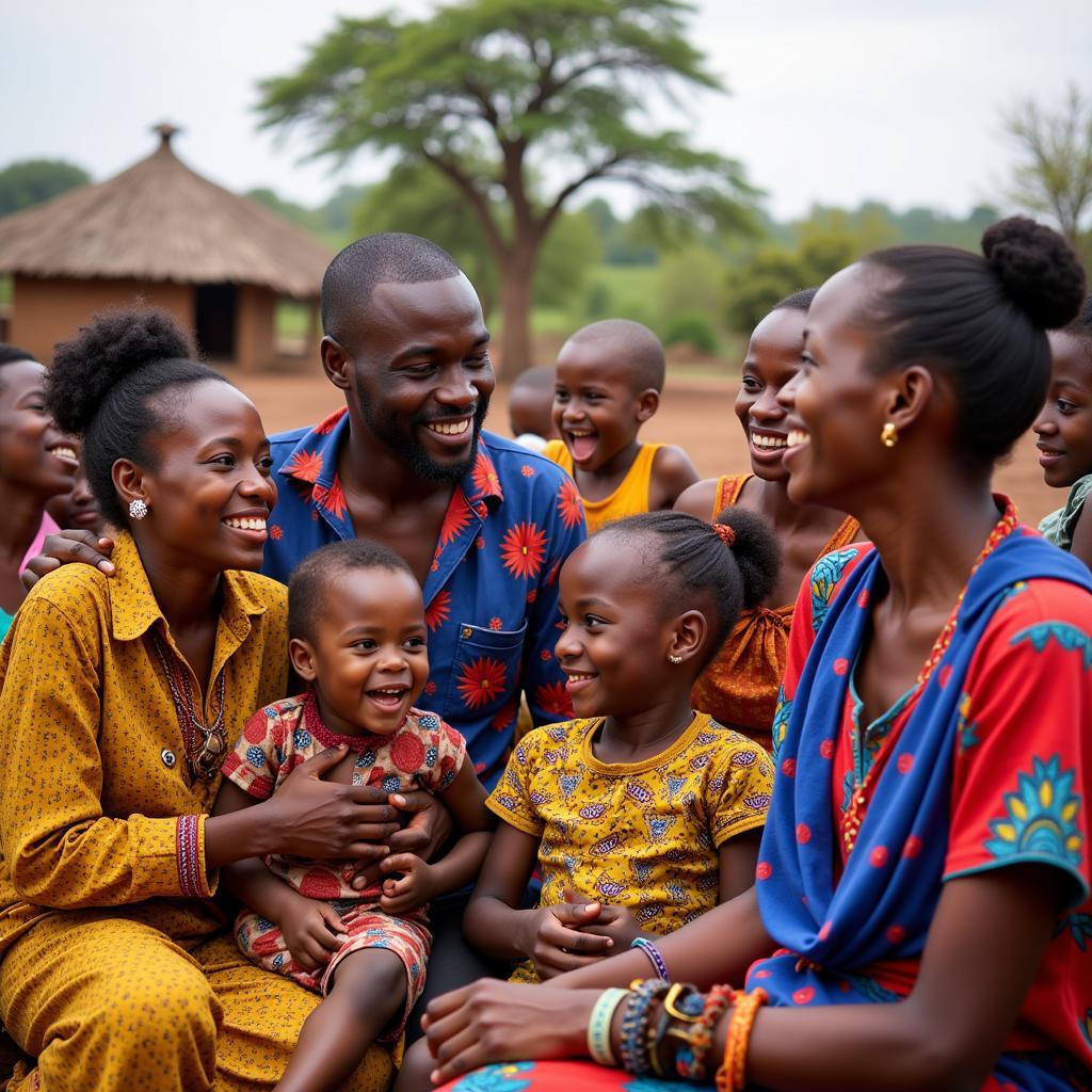 African family celebrating