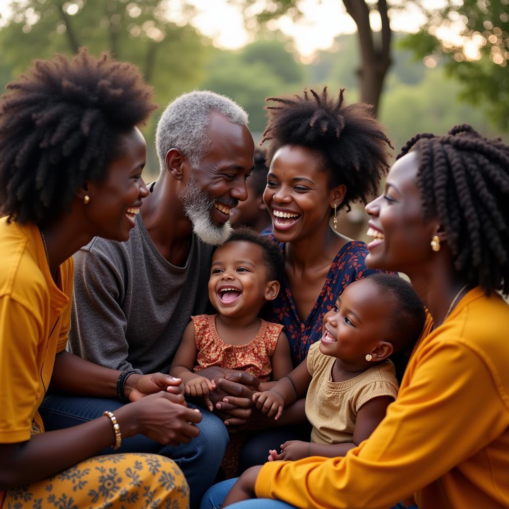 African Family Celebrating