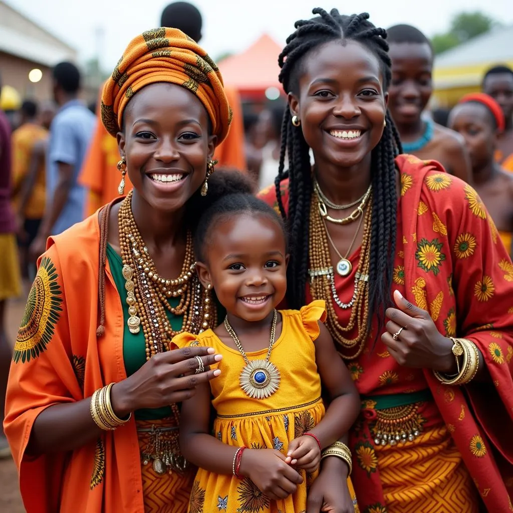 African family celebrating a festival