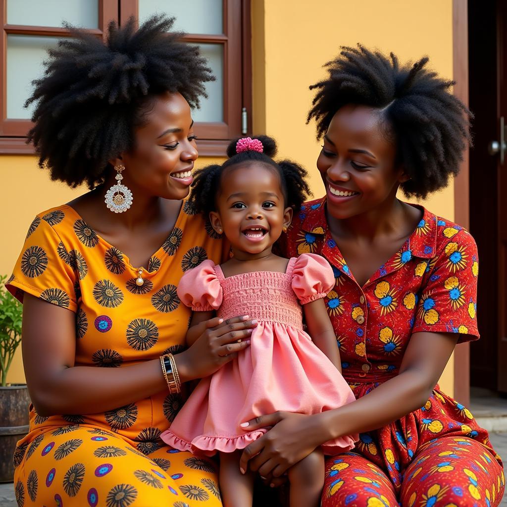 Family Celebrating a Newborn