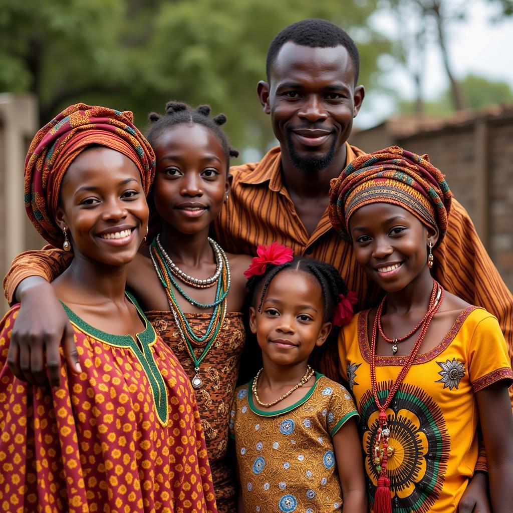 African Family Celebrating Heritage